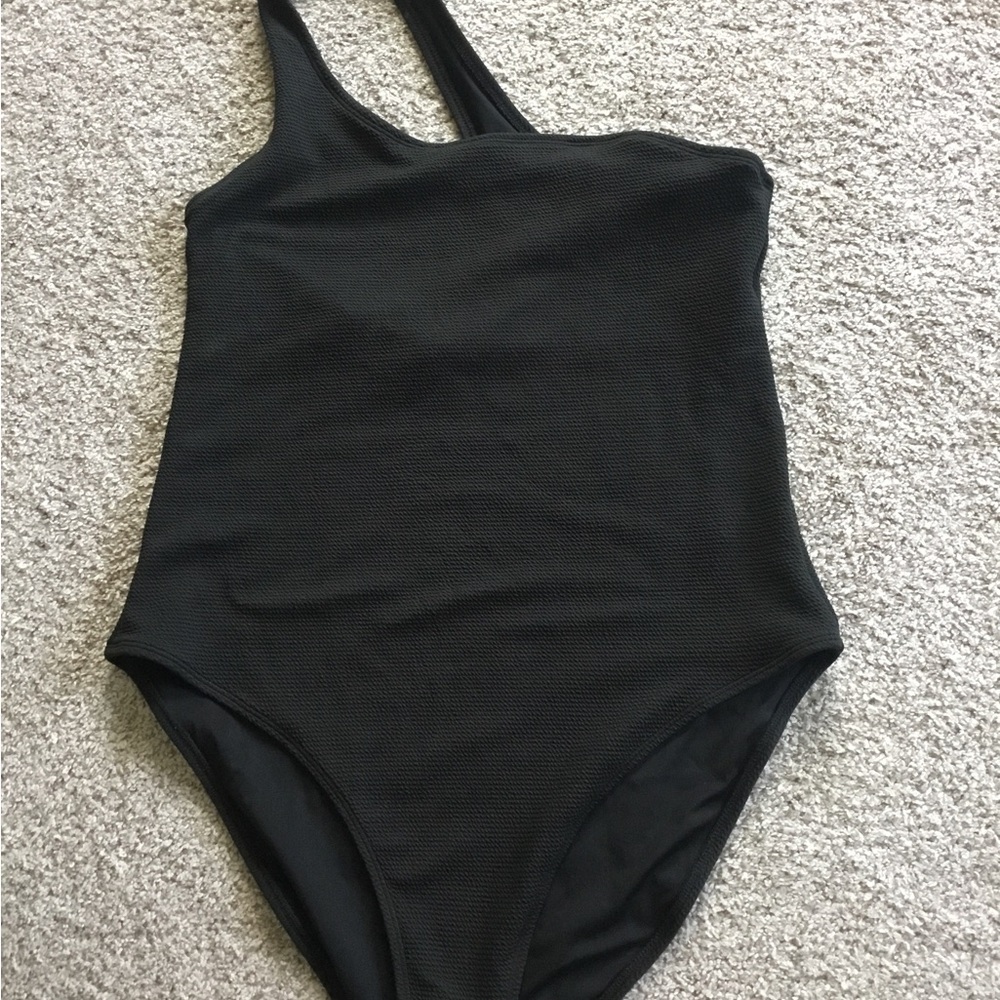 Black One-Piece Swimsuit one shoulder Old navy